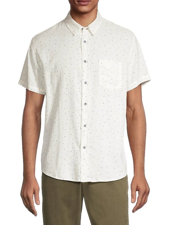 Rails Other - RAILS Carson White Triangle Geo Linen Short Sleeve Button Down Shirt, Size XL